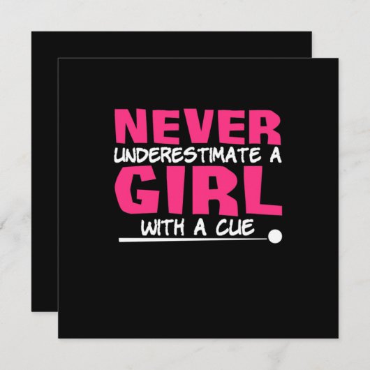 Billiard Player | Billardmädchen mit einem Krug Einladung (Vorne/Hinten)