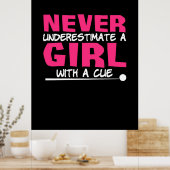 Billiard Player | Billardmädchen mit einem Krug Poster (Küche)