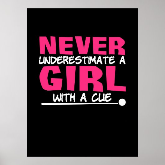 Billiard Player | Billardmädchen mit einem Krug Poster (Vorne)