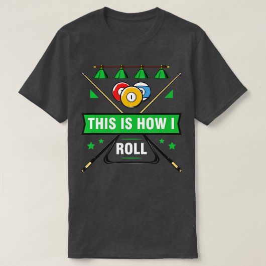 Billiard Player Billiards Tischklebekleber T-Shirt (Design vorne)