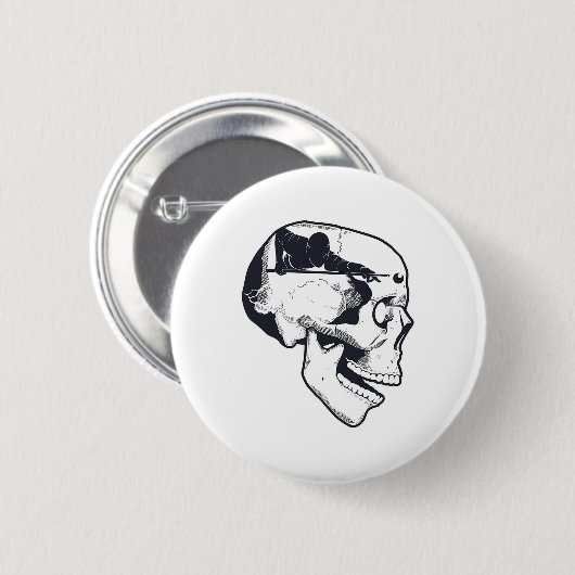 Billiard Player Brain Skull Billiards Table Rack C Button (Vorne & Hinten)