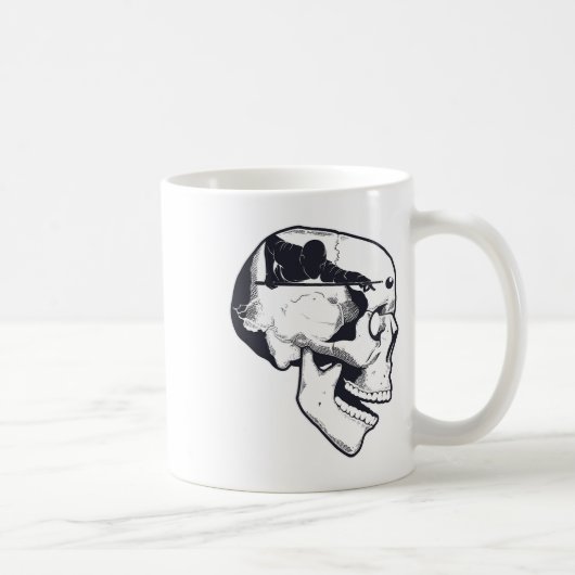 Billiard Player Brain Skull Billiards Table Rack C Kaffeetasse (Rechts)