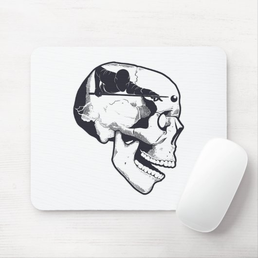 Billiard Player Brain Skull Billiards Table Rack C Mousepad (Mit Mouse)
