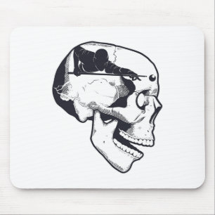Billiard Player Brain Skull Billiards Table Rack C Mousepad