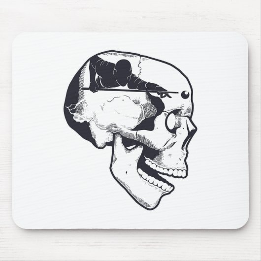 Billiard Player Brain Skull Billiards Table Rack C Mousepad (Vorne)
