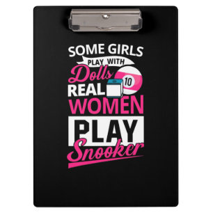 Billiard Player   Echte Frauen spielen Snooker Klemmbrett