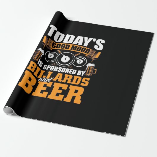 Billiard Player | Heute Billard und Bier Geschenkpapier (Ungerollt)