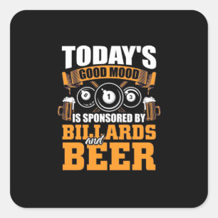 Billiard Player Heute Billard und Bier Quadratischer Aufkleber