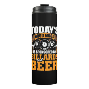 Billiard Player Heute Billard und Bier Thermosbecher
