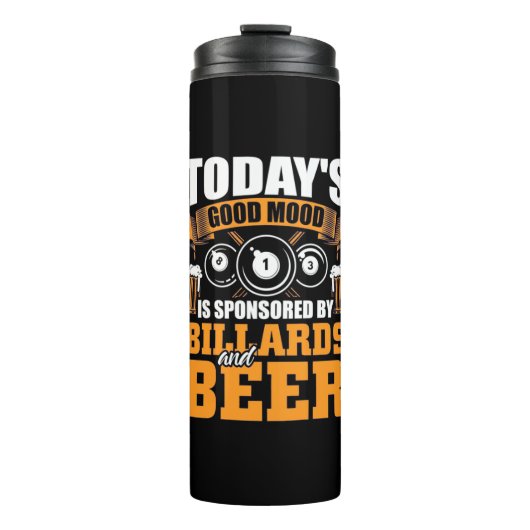 Billiard Player | Heute Billard und Bier Thermosbecher (Vorderseite)
