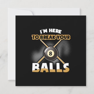 Billiard Player | Ich bin hier, um Ihre Bälle zu d Einladung
