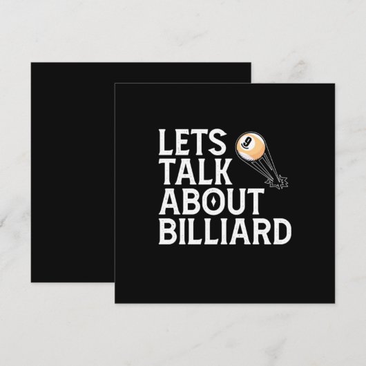 Billiard Player | Lasse über Billiard Einladung (Vorne/Hinten)
