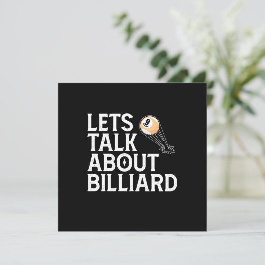 Billiard Player | Lasse über Billiard Einladung (Stehend Vorderseite)