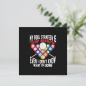 Billiard Player | Meine Pool-Strategie ist geheim Einladung (Stehend Vorderseite)