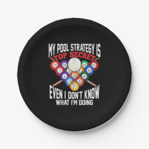 Billiard Player   Meine Pool-Strategie ist geheim Pappteller