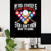 Billiard Player | Meine Pool-Strategie ist geheim Poster (Heimbüro)