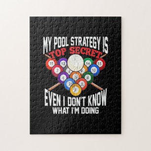 Billiard Player Meine Pool-Strategie ist geheim Puzzle