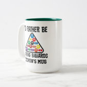 Billiard Player Pool Game Zweifarbige Tasse (Vorderseite Links)