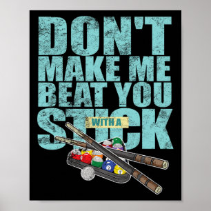 Billiard Player Shoot Pool Snooker Cue Poster
