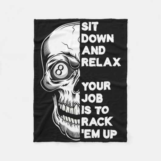 Billiard Player Skull Skeletts Billiards Table Rac Fleecedecke (Vorderseite)