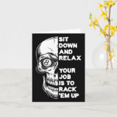 Billiard Player Skull Skeletts Billiards Table Rac Karte (Gelbe Blume)