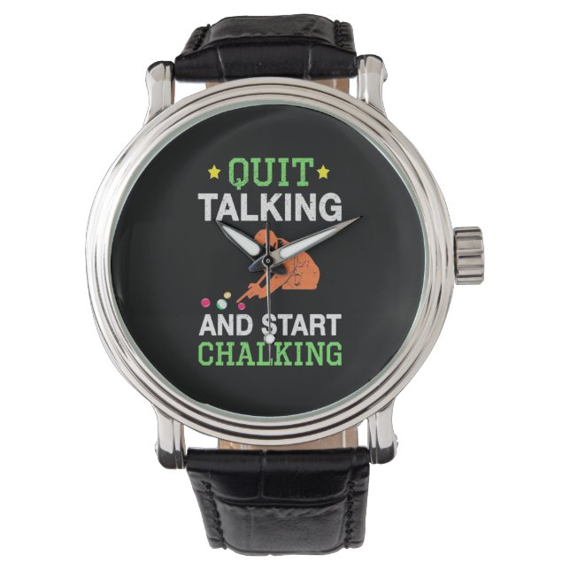 Billiard Player | Snooker Start Chalking Armbanduhr (Vorderseite)