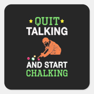 Billiard Player   Snooker Start Chalking Quadratischer Aufkleber