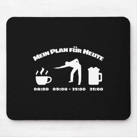 Billiard Player Tagesplan für Billard und S Mousepad (Vorne)