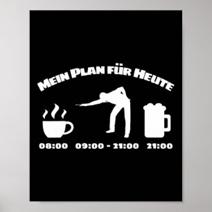 Billiard Player Tagesplan für Billard und S Poster