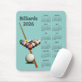 Billiard Pool 2026 Kalender Mauspad (Mit Mouse)