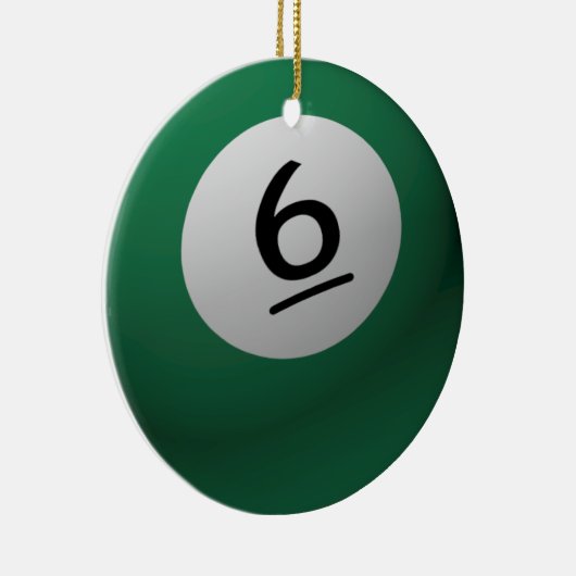 BILLIARD / POOL BALL CHRISTMAS ORNAMENT 6 (SECHS) (Rechts)