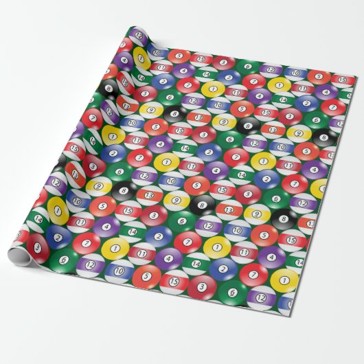 Billiard Pool Balls Geschenkpapier (Ungerollt)