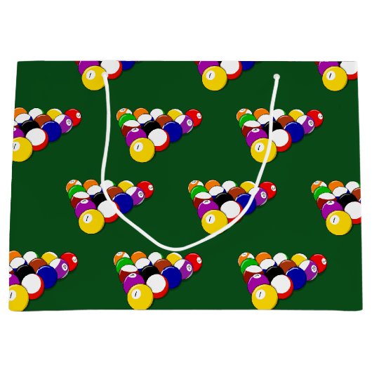 Billiard Pool Balls Große Geschenktüte (Vorderseite)