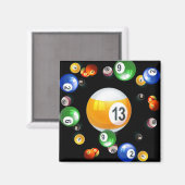 Billiard Pool Balls Magnet (Vorderseite/Rückseite)