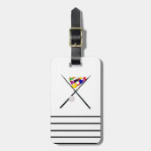 Billiard Pool Balls und Cues Gepäckanhänger (Vorderseite vertikal)