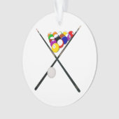 Billiard Pool Balls und Cues Ornament (Vorderseite)