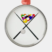 Billiard Pool Balls und Cues Ornament Aus Metall (Vorne)
