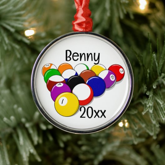 Billiard Pool Balls und Cues Ornament Aus Metall (Baum)