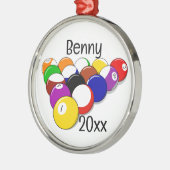 Billiard Pool Balls und Cues Ornament Aus Metall (Links)