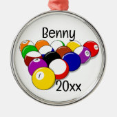 Billiard Pool Balls und Cues Ornament Aus Metall (Vorne)