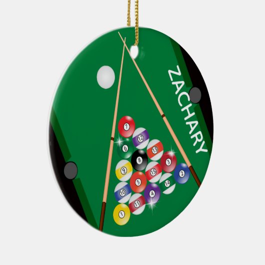 Billiard Pool Game Keramik Ornament (Rechts)