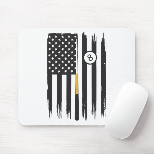 Billiard Pool Player Billiard Tabelle USA US Ameri Mousepad (Mit Mouse)
