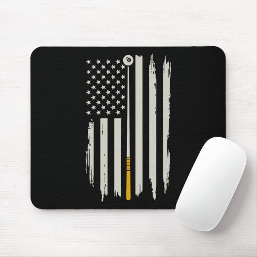 Billiard Pool Player Billiard Tabelle USA US Ameri Mousepad (Mit Mouse)