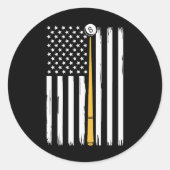 Billiard Pool Player Billiard Tabelle USA US Ameri Runder Aufkleber (Vorderseite)