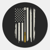 Billiard Pool Player Billiard Tabelle USA US Ameri Runder Aufkleber (Vorderseite)