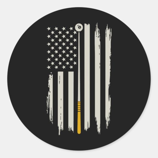 Billiard Pool Player Billiard Tabelle USA US Ameri Runder Aufkleber (Vorderseite)