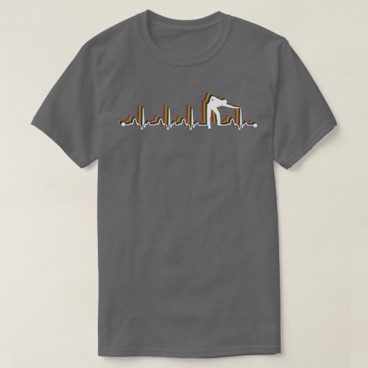 Billiard Pool Retro Heartbeat EKG für Billiard Pl T-Shirt (Design vorne)