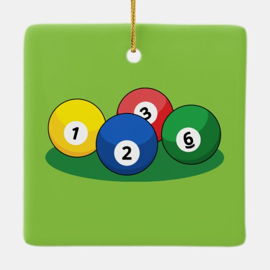 Billiard Pool Snooker Balls Keramikornament (Rückseite)