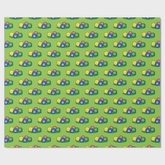 Billiard Pool Snooker Balls Muster Geschenkpapier (Flach)