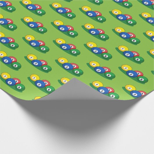 Billiard Pool Snooker Balls Muster Geschenkpapier (Ecke)